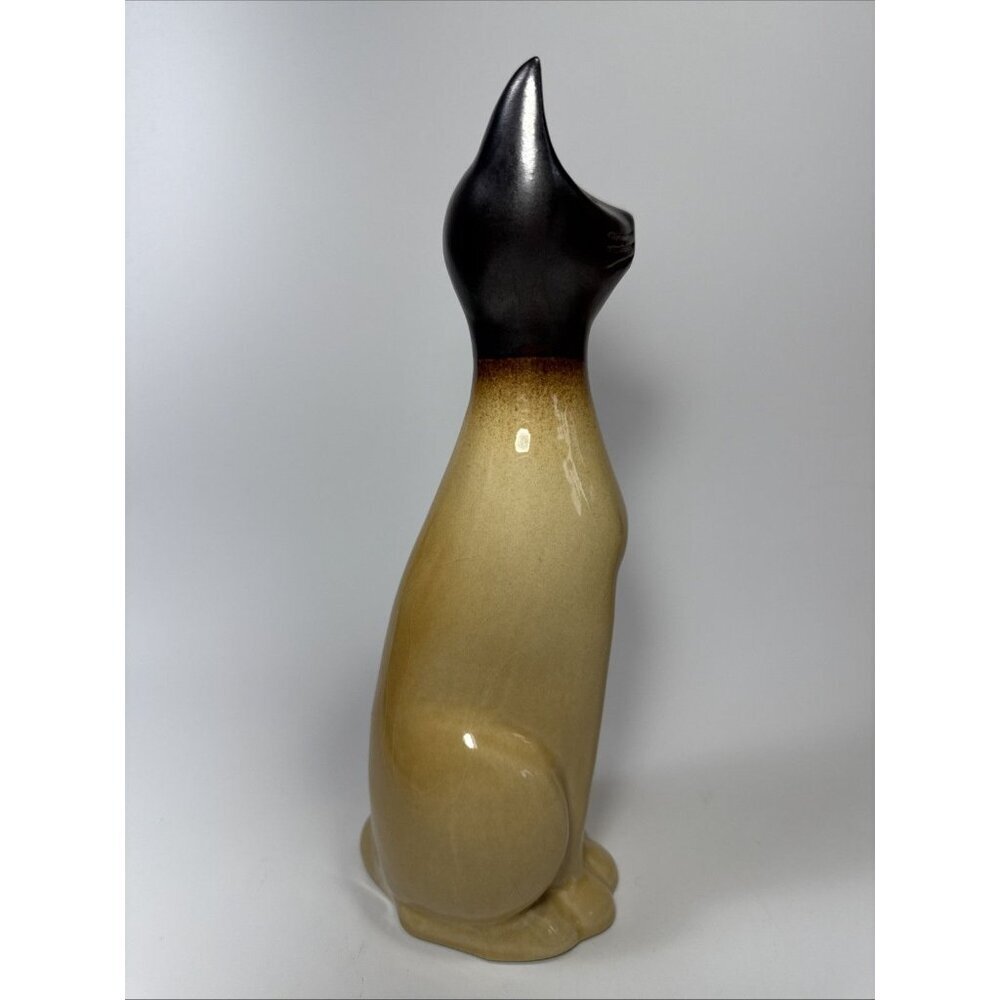 Vtg mcm Ceramic Long 11” Siamese Cat Figure Kitschy Cute - Picture 4 of 10